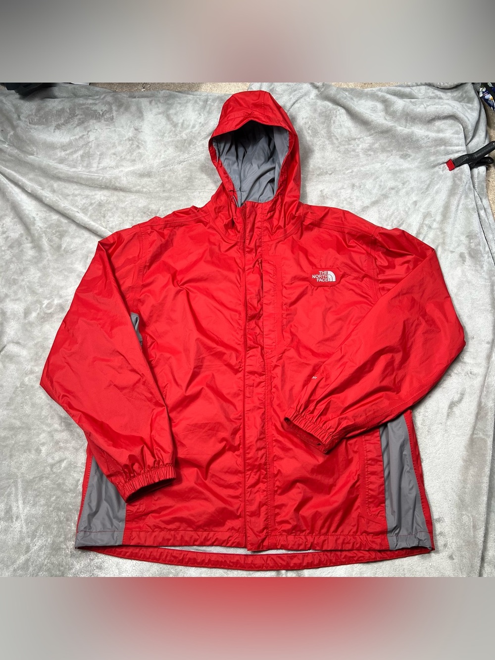 Vintage The North Face Hyvent Rain Jacket Mens XXL Red/Gray Waterproof Full Zip